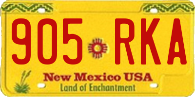 NM license plate 905RKA