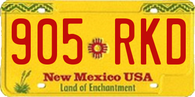 NM license plate 905RKD