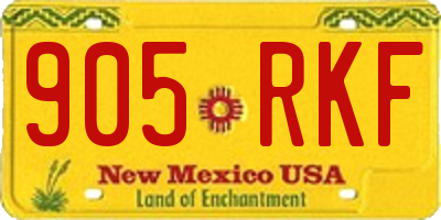 NM license plate 905RKF
