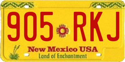 NM license plate 905RKJ