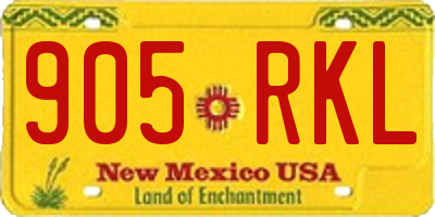 NM license plate 905RKL