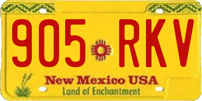 NM license plate 905RKV
