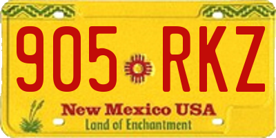 NM license plate 905RKZ