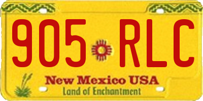 NM license plate 905RLC