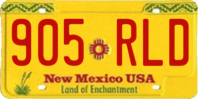 NM license plate 905RLD