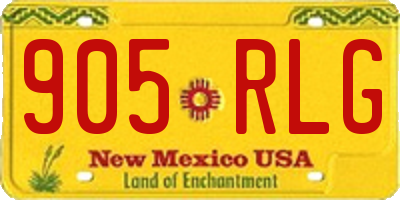 NM license plate 905RLG