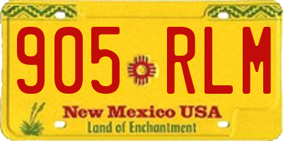 NM license plate 905RLM