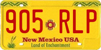 NM license plate 905RLP