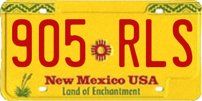 NM license plate 905RLS