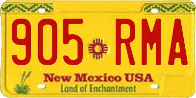 NM license plate 905RMA