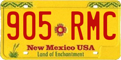 NM license plate 905RMC