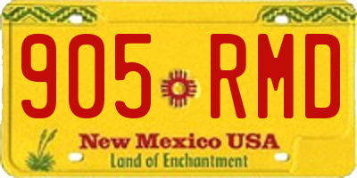 NM license plate 905RMD