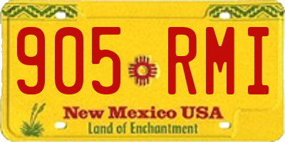 NM license plate 905RMI