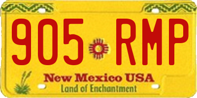 NM license plate 905RMP