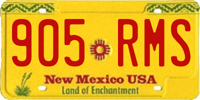 NM license plate 905RMS