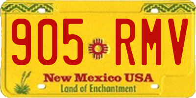 NM license plate 905RMV