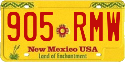 NM license plate 905RMW