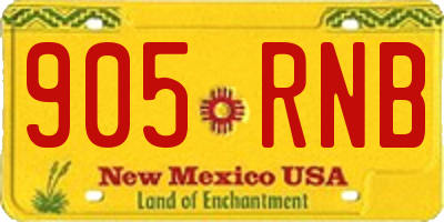 NM license plate 905RNB