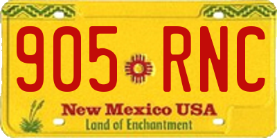 NM license plate 905RNC