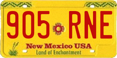 NM license plate 905RNE