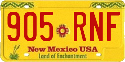 NM license plate 905RNF