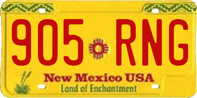 NM license plate 905RNG