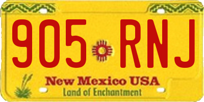 NM license plate 905RNJ