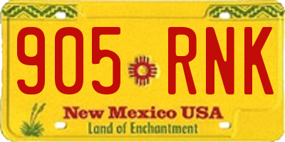 NM license plate 905RNK