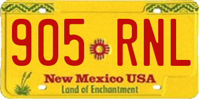 NM license plate 905RNL