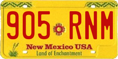 NM license plate 905RNM