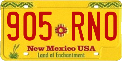 NM license plate 905RNO