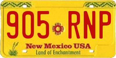 NM license plate 905RNP