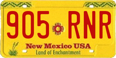 NM license plate 905RNR