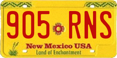NM license plate 905RNS