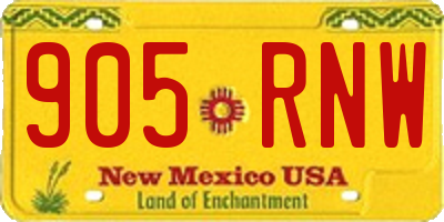 NM license plate 905RNW