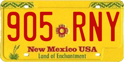 NM license plate 905RNY
