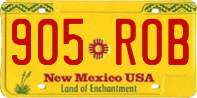 NM license plate 905ROB