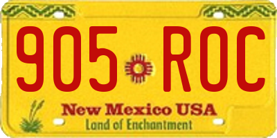 NM license plate 905ROC