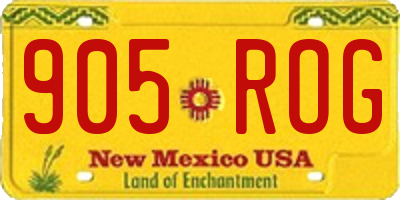 NM license plate 905ROG