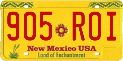 NM license plate 905ROI