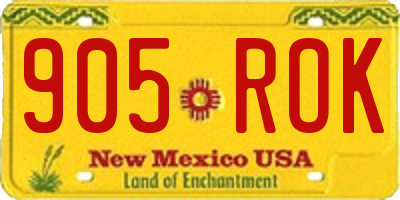 NM license plate 905ROK