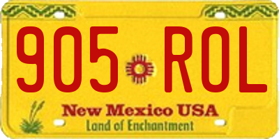 NM license plate 905ROL