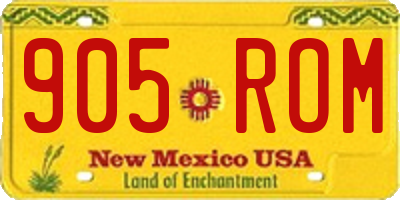 NM license plate 905ROM