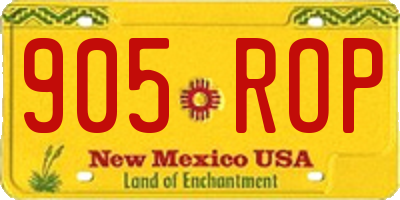 NM license plate 905ROP