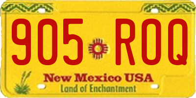NM license plate 905ROQ