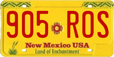 NM license plate 905ROS