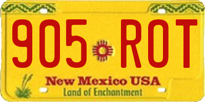 NM license plate 905ROT