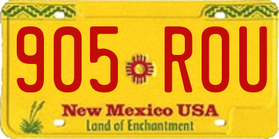NM license plate 905ROU