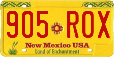 NM license plate 905ROX