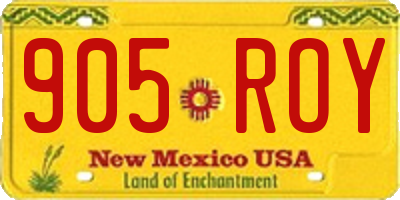NM license plate 905ROY